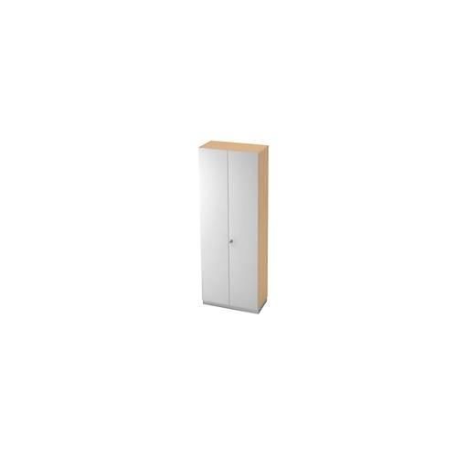 Garderobenschrank, links Ablagen, B 800 x T 420 mm, Ahorn-Dekor/silber
