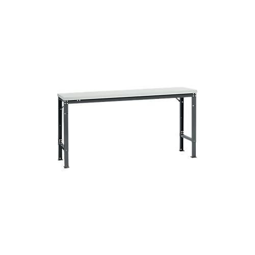 Manuflex Grundtisch UNIVERSAL Spezial, 1750 x 800 mm, Melamin lichtgrau, anthrazit