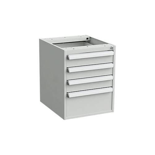 Unterbau-Container für Arbeitstische, Zentralverschluss, mit ESD-Schutz, B 450 x T 520 mm, 3 Schubladen