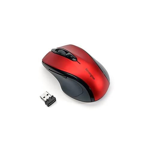 Funkmaus Kensington Pro Fit, für Rechtshänder, 1750 dpi, 5 Tasten & Scrollrad, USB-Receiver, inkl. 2 x AAA Batterien, rubinrot
