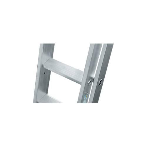 Vielzweckleiter Krause, 3-teilig, Stufen T 80 mm & Sprossen T 30 mm, Quertraverse, TRBS 2121-2, mit 3 x 10 Sprossen, Alu