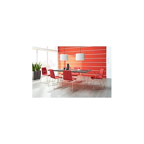 Besucherstuhl ZEROS´SE, Chrom/rot