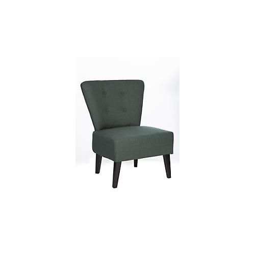 Lounge Sessel BRIGHTON, Stoffbezug, Vintage-Look, Massivholzbeine, anthrazit