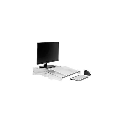 Monitorständer BakkerElkhuizen Q-riser 110, Acryl, bis 8,5 kg, verstellbare Höhe 75/105 mm