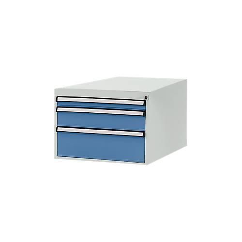 Manuflex Schubladen-Unterbau, für T 800 mm, lichtgrau/brillantblau