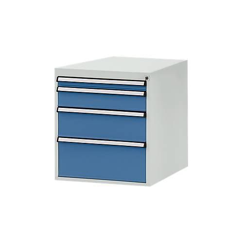 Manuflex Schubladen-Unterbau, für T 800 mm, lichtgrau/brillantblau