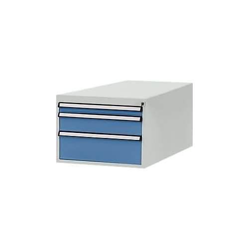 Manuflex Schubladen-Unterbau, für T 1000 mm, lichtgrau/brillantblau