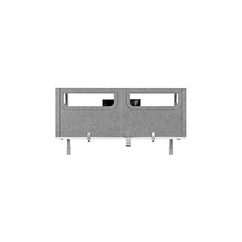 Schreibtisch-Akustik-Trennwand BE Safety Screen U-Form, mit Acrylfenster, Dicke 10 mm, B 160 x T 80 x H 60 mm, hellgrau