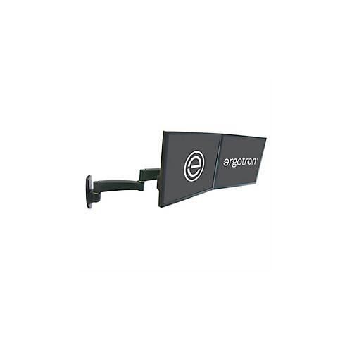 ergotron® 200 Series Dual Monitorarm, Wandmontage, für 2 Displays bis 22″ & bis 5,9 kg, um 360° drehbar, tiefenverstellbar, VESA, schwarz