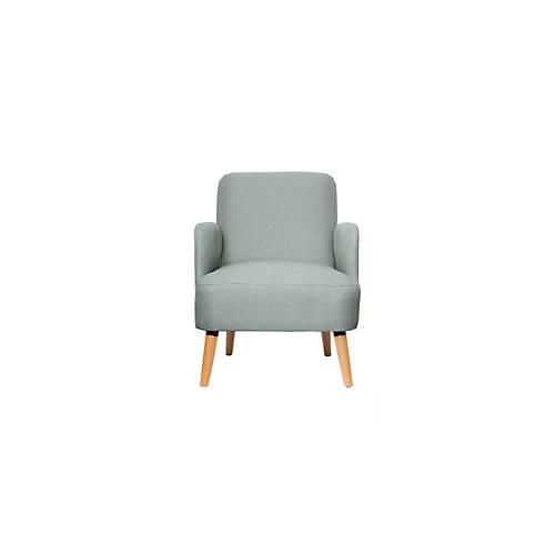 Sessel Paperflow Brooks, Massivholz, Retro-Design, gepolstert, Polyester-Bezug, grau