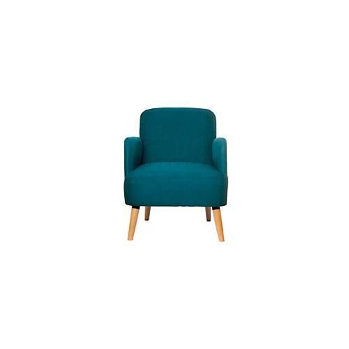 Sessel Paperflow Brooks, Massivholz, Retro-Design, gepolstert, Polyester-Bezug, blau