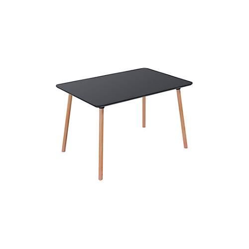 Bistrotisch Palomba, Rechteck, 4-Fuß Gestell aus Massivholz, B 1200 x T 800 x H 750 mm, schwarz/Buche