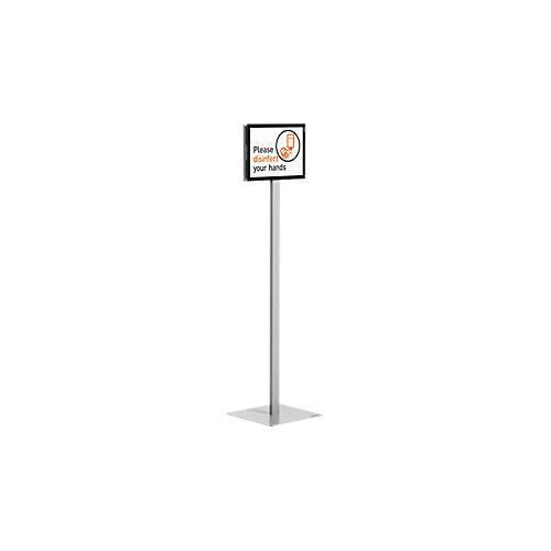 Plakatständer Durable Info Stand Basic, A4 Hoch- & Querformat, beidseitig lesbar, 2 DURAFRAME® MAGNETIC Inforahmen, inkl. Montageset, Metall