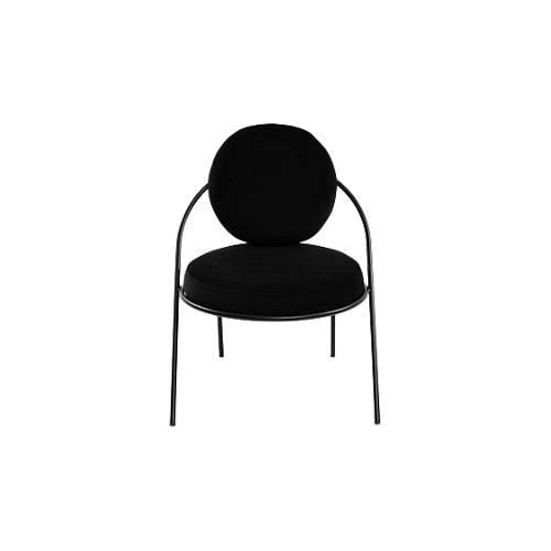 Sessel Meet by Paperflow Saturne, B 700 x T 730 x H 880 mm, Samt, Schwarz/Schwarz