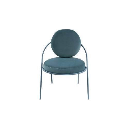 Sessel Meet by Paperflow Saturne, B 700 x T 730 x H 880 mm, Samt, Blau/Blau