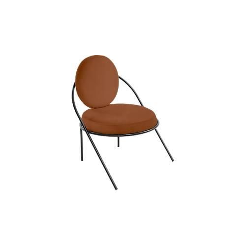 Sessel Meet by Paperflow Saturne, B 700 x T 730 x H 880 mm, Kunstleder, Schwarz/Rost