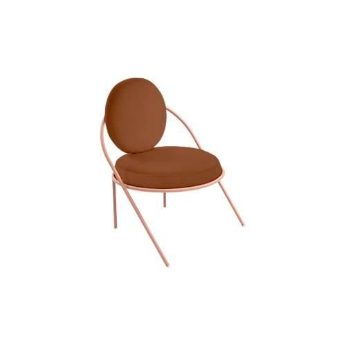 Sessel Meet by Paperflow Saturne, B 700 x T 730 x H 880 mm, Kunstleder, Rosa/Rost