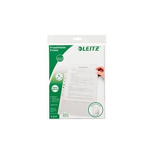 LEITZ Prospekthülle 4770, DIN A4, oben offen, 15 Stück, glasklar, transparent