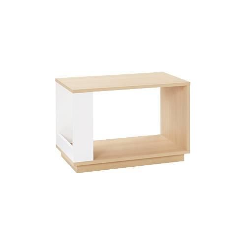 Couchtisch Ella, seitliches Fach, B 700 x T 400 x H 400 mm, Eiche hell/weiß