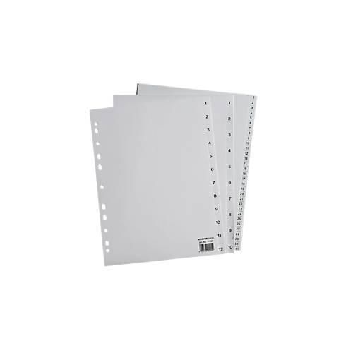 Schäfer Shop Select Sparset Ordner-Register, Zahlen 1-10, jeweils 12 Sätze, grau