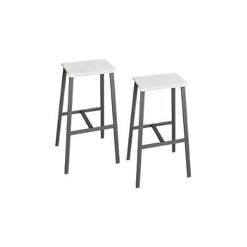 Barhocker Meeting Point, Industriedesign, weiß, Rohstahlbeine, Sitzhöhe 770 mm, 2 Stück