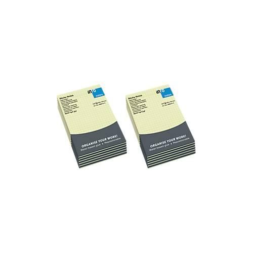 INFO Haftnotizen, kariert, 100 mm x 150 mm, 12 x 100 Blatt