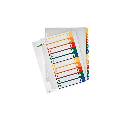 LEITZ® Überbreite Kunststoffregister, Zahlen-Register, Zahlen 1-10, Nr. 1293