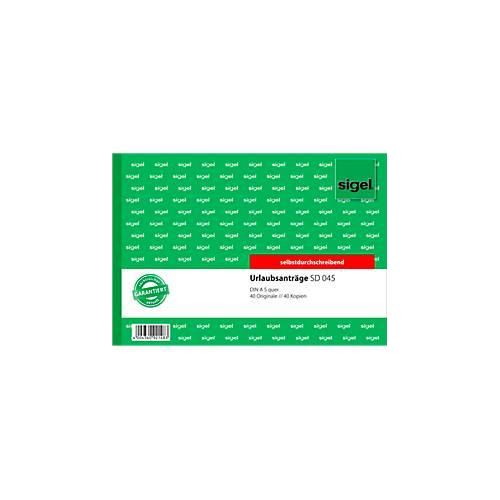 sigel® Urlaubsantrag SD045, DIN A5 quer, 2 x 40 Blatt, selbstdurchschreibend