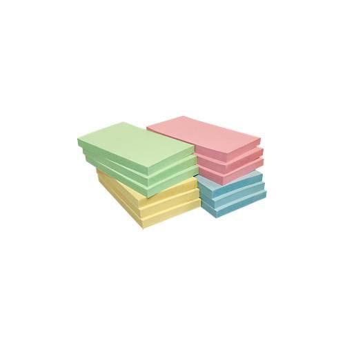 INFO Haftnotizen, Recyclingpapier, 125 x 75 mm, 12 x 100 Blatt, blanko, bunt