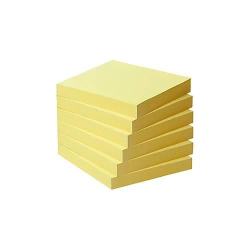 Post-it® Haftnotizen, Recycling-Papier, 76 mm x 76 mm, 6 x 100 Blatt, gelb