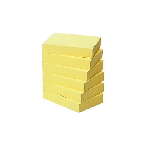Post-it® Haftnotizen, Recycling-Papier, 51 mm x 38 mm, 6 x 100 Blatt, gelb
