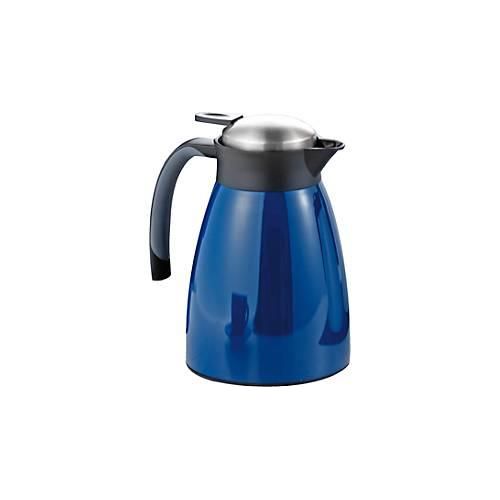 Isolierkanne GLACE, doppelwandig, 1 l Fassungsvermögen, Edelstahl lackiert, blau