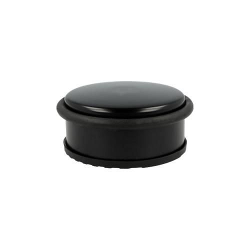 Türstopper, rund, mit türschonendem Gummiring, rutschfest, Ø 100 x H 40 mm, Edelstahl schwarz