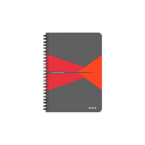 LEITZ® Office Collegeblock 445800 DIN A5, laminierter Einband, kariert, rot