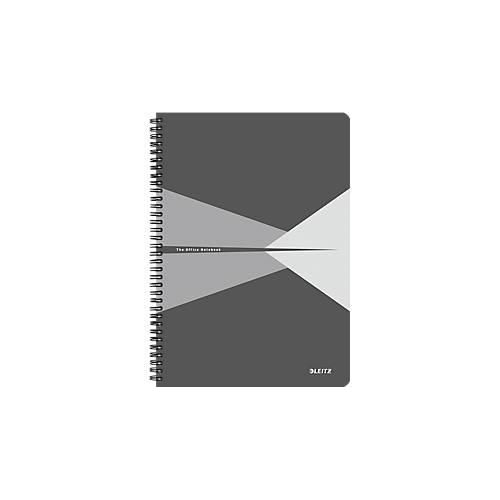 LEITZ® Office Collegeblock 464700 DIN A4, laminierter Einband, kariert, grau