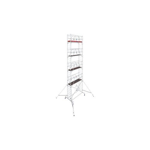 Alu-Fahrgerüst KRAUSE Serie 10, 200 kg/m², TÜV-geprüft, höhenverstellbare Rollen, L 2500 x B 750 x H 10400 mm