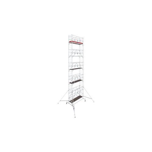 Alu-Fahrgerüst KRAUSE Serie 10, 200 kg/m², TÜV-geprüft, höhenverstellbare Rollen, L 2500 x B 750 x H 11400 mm