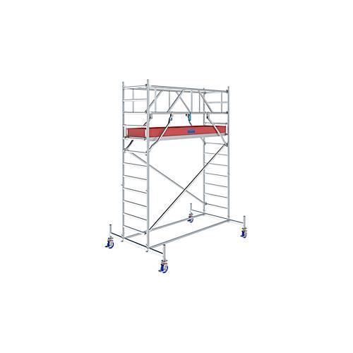 Alu-Fahrgerüst KRAUSE Serie 10, 200 kg/m², TÜV-geprüft, höhenverstellbare Rollen, L 2500 x B 750 x H 4400 mm