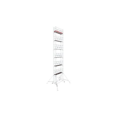 Alu-Fahrgerüst KRAUSE Serie 10, 200 kg/m², TÜV-geprüft, höhenverstellbare Rollen, L 2500 x B 750 x H 14400 mm