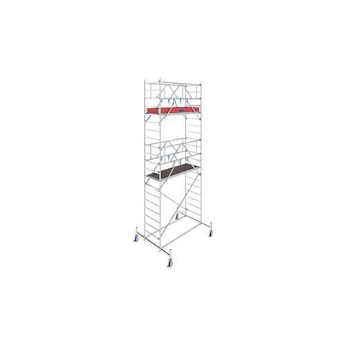 Alu-Fahrgerüst KRAUSE Serie 10, 200 kg/m², TÜV-geprüft, höhenverstellbare Rollen, L 2000 x B 750 x H 6400 mm