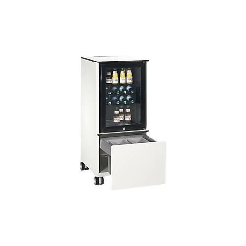 Caddy ASISTO C 3000, mit Kühlschrank, mit Abfallsammler, rollbar, weiß