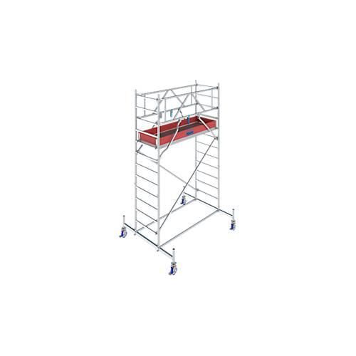 Alu-Fahrgerüst KRAUSE Serie 10, 200 kg/m², TÜV-geprüft, höhenverstellbare Rollen, L 2000 x B 750 x H 4400 mm