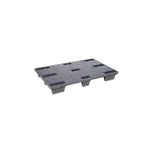 Kunststoff-Mehrweg-Stapelpalette KIGAnesto®, 8 kg, geschlossenes Deck, bis 3500 kg, stapelbar, 100% Recyclingmaterial, ohne Rand, anthrazit