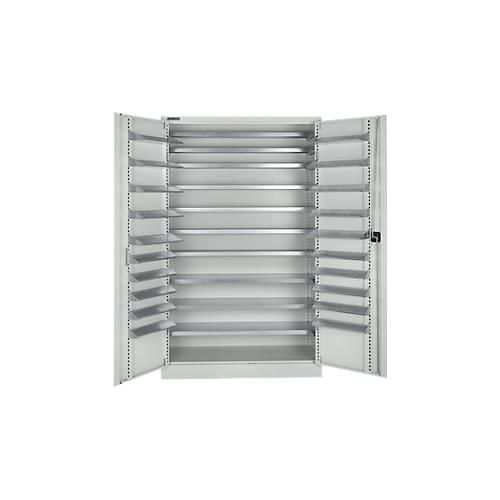 Schäfer Shop Select Magazinschrank, 10 Fachböden, ohne Ausstattung, B 1200 x T 500 x H 1935 mm, Stahl, lichtgrau