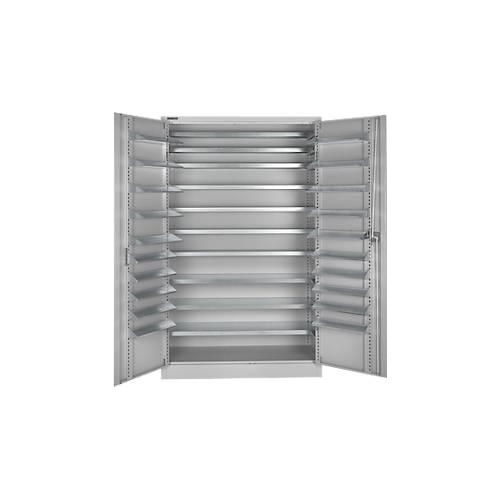 Schäfer Shop Select Magazinschrank, 10 Fachböden, ohne Ausstattung, B 1200 x T 500 x H 1935 mm, Stahl, weißaluminium