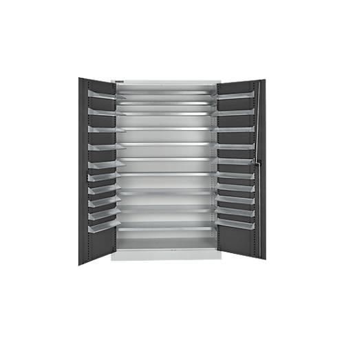 Schäfer Shop Select Magazinschrank, 10 Fachböden, ohne Ausstattung, B 1200 x T 500 x H 1935 mm, Stahl, lichtgrau/anthrazitgrau