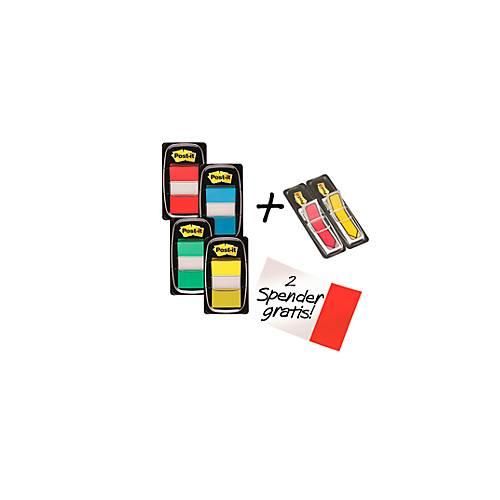 Post-it® Index I680-P6 Haftstreifen, farbsortiert, 25,4 x 43,2, 4 x 50 Stück + gratis Indexpfeile