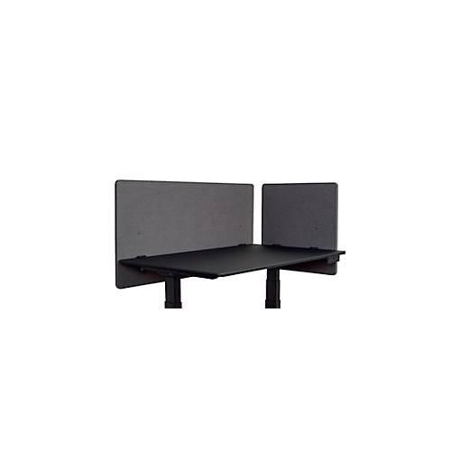 Schreibtisch-Trennwand Luxor, Klammerbefestigung, Schalldämpfung bis 85 %, ca. 3 kg, B 600 x T 20 x H 600 mm, PET & Stahl, schiefergrau