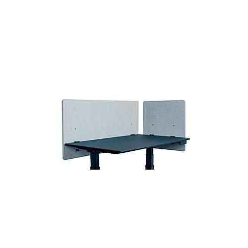 Schreibtisch-Trennwand Luxor, für Plattenstärke bis 40 mm, Klammerbefestigung, ca. 6 kg, B 1200 x T 20 x H 600 mm, recycelte Materialien, hellgrau