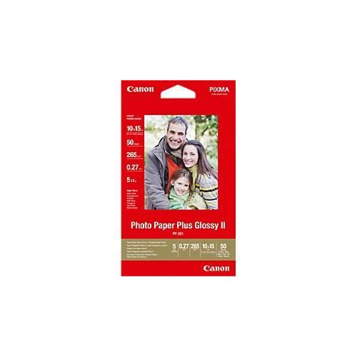 Canon Fotopapier Plus Glossy II PP-201, 265 g/m², 50 Blatt, 10 x 15 cm